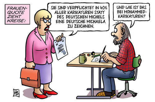 Cartoon: Frauenquote Version2 (medium) by Harm Bengen tagged frauenquote,karikaturen,deutscher,michel,michaela,zeichnen,dax,konzerne,gleichberechtigung,feminismus,harm,bengen,cartoon,karikatur,frauenquote,karikaturen,deutscher,michel,michaela,zeichnen,dax,konzerne,gleichberechtigung,feminismus,harm,bengen,cartoon,karikatur