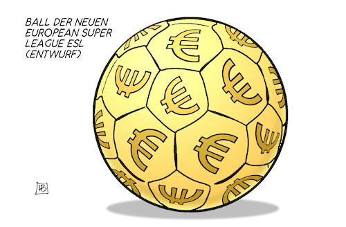 Cartoon: Fussball-Superliga (medium) by Harm Bengen tagged ball,footballleaks,european,super,league,esl,entwurf,fussball,bayern,münchen,dortmund,harm,bengen,cartoon,karikatur,ball,footballleaks,european,super,league,esl,entwurf,fussball,bayern,münchen,dortmund,harm,bengen,cartoon,karikatur