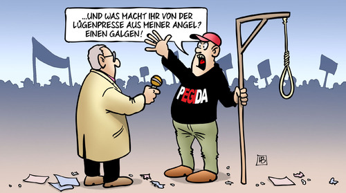 Cartoon: Galgen (medium) by Harm Bengen tagged lügenpresse,angel,galgen,merkel,gabriel,todesstrafe,aufhängen,pegida,rechts,dresden,demonstration,interview,harm,bengen,cartoon,karikatur,lügenpresse,angel,galgen,merkel,gabriel,todesstrafe,aufhängen,pegida,rechts,dresden,demonstration,interview,harm,bengen,cartoon,karikatur