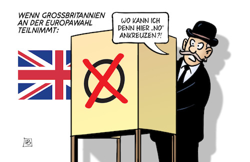 Cartoon: GB und Europawahl (medium) by Harm Bengen tagged grossbritannien,europawahl,brexit,30,juni,verschieben,verlängerung,europa,gb,uk,ankreuzen,no,harm,bengen,cartoon,karikatur,grossbritannien,europawahl,brexit,30,juni,verschieben,verlängerung,europa,gb,uk,ankreuzen,no,harm,bengen,cartoon,karikatur