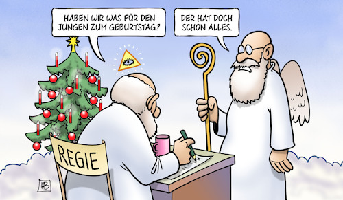 Cartoon: Geburtstagsgeschenk (medium) by Harm Bengen tagged geburtstagsgeschenk,weihnachten,himmel,gott,jesus,petrus,harm,bengen,cartoon,karikatur,geburtstagsgeschenk,weihnachten,himmel,gott,jesus,petrus,harm,bengen,cartoon,karikatur