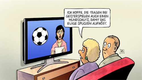 Cartoon: Geisterspiel-Mundschutz (medium) by Harm Bengen tagged fussball,tv,geisterspiele,mundschutz,spucken,corona,coronavirus,ansteckung,pandemie,epidemie,krankheit,schaden,harm,bengen,cartoon,karikatur,fussball,tv,geisterspiele,mundschutz,spucken,corona,coronavirus,ansteckung,pandemie,epidemie,krankheit,schaden,harm,bengen,cartoon,karikatur