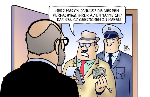 Cartoon: Genickbruch (medium) by Harm Bengen tagged genickbruch,martin,schulz,verdächtigt,tante,spd,groko,polizei,verbrechen,verhaftung,harm,bengen,cartoon,karikatur,genickbruch,martin,schulz,verdächtigt,tante,spd,groko,polizei,verbrechen,verhaftung,harm,bengen,cartoon,karikatur