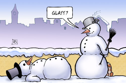 Cartoon: Glatt (medium) by Harm Bengen tagged glatt,unfall,schnee,blitzeis,winter,schneemann,harm,bengen,cartoon,karikatur,glatt,unfall,schnee,blitzeis,winter,schneemann,harm,bengen,cartoon,karikatur