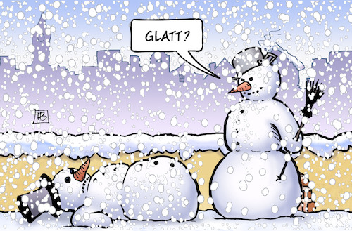 Cartoon: Glatt (medium) by Harm Bengen tagged glatt,unfall,schnee,blitzeis,glatteis,winter,schneemann,harm,bengen,cartoon,karikatur,glatt,unfall,schnee,blitzeis,glatteis,winter,schneemann,harm,bengen,cartoon,karikatur