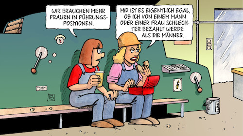 Cartoon: Gleichberechtigung und Bezahlung (medium) by Harm Bengen tagged führungspositionen,equal,pay,day,gleicher,lohn,bezahlung,gerechtigkeit,gleichberechtigung,frauen,männer,harm,bengen,cartoon,karikatur,führungspositionen,equal,pay,day,gleicher,lohn,bezahlung,gerechtigkeit,gleichberechtigung,frauen,männer,harm,bengen,cartoon,karikatur