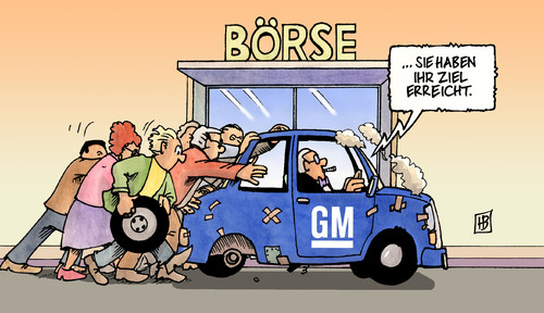 Cartoon: GM-Börsengang (medium) by Harm Bengen tagged gm,börsengang,börse,aktien,ag,usa,regierung,obama,kredit,hilfe,opel,krise,anschieben,anschub,motor,reparatur,gm,börsengang,börse,aktien,ag,usa,regierung,barack obama,kredit,hilfe,opel,anschieben,anschub,motor,reparatur,general motors,autos,barack,obama,general,motors