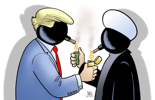 Cartoon: Golf-Feuer (medium) by Harm Bengen tagged trump,ruhani,golf,gulf,hormus,tanker,oil,öl,usa,iran,bombe,sanktionen,rauchen,smoke,feuer,fire,krieg,war,harm,bengen,cartoon,karikatur,trump,ruhani,golf,gulf,hormus,tanker,oil,öl,usa,iran,bombe,sanktionen,rauchen,smoke,feuer,fire,krieg,war,harm,bengen,cartoon,karikatur