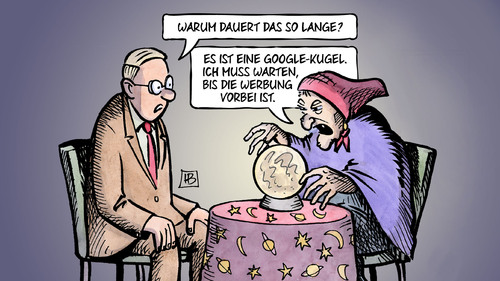 Cartoon: Google-Kugel (medium) by Harm Bengen tagged google,kristallkugel,werbung,einnahmen,gewinn,wahrsagerin,harm,bengen,cartoon,karikatur,google,kristallkugel,werbung,einnahmen,gewinn,wahrsagerin,harm,bengen,cartoon,karikatur