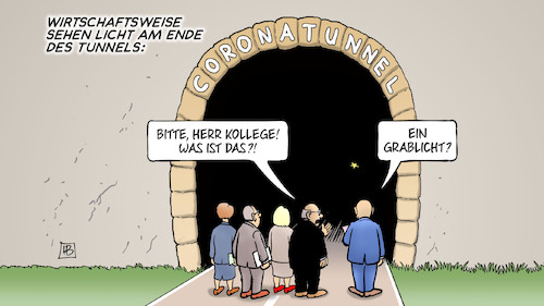 Cartoon: Grablicht (medium) by Harm Bengen tagged wirtschaftsweise,licht,ende,tunnel,grablicht,wirtschaftsaussichten,konjunktur,corona,herbstgutachten,harm,bengen,cartoon,karikatur,wirtschaftsweise,licht,ende,tunnel,grablicht,wirtschaftsaussichten,konjunktur,corona,herbstgutachten,harm,bengen,cartoon,karikatur