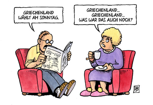 Cartoon: Griechen-Wahl (medium) by Harm Bengen tagged griechenland,wahl,parlament,krise,sonntag,zeitung,medien,harm,bengen,cartoon,karikatur,griechenland,wahl,parlament,krise,sonntag,zeitung,medien,harm,bengen,cartoon,karikatur