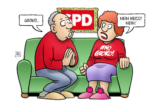 Cartoon: Groko-Nein (medium) by Harm Bengen tagged groko,nogroko,spd,sondierungen,koalitonsverhandlungen,parteitag,regierung,harm,bengen,cartoon,karikatur,groko,nogroko,spd,sondierungen,koalitonsverhandlungen,parteitag,regierung,harm,bengen,cartoon,karikatur