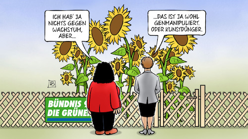 Cartoon: Grünen-Wachstum (medium) by Harm Bengen tagged grüne,partei,mitgliederzuwachs,wahlen,wachstum,sonnenblumen,jägerzaun,genmanipuliert,kunstdünger,spd,cdu,nahles,akk,kramp,karrenbauer,harm,bengen,cartoon,karikatur,grüne,partei,mitgliederzuwachs,wahlen,wachstum,sonnenblumen,jägerzaun,genmanipuliert,kunstdünger,spd,cdu,nahles,akk,kramp,karrenbauer,harm,bengen,cartoon,karikatur