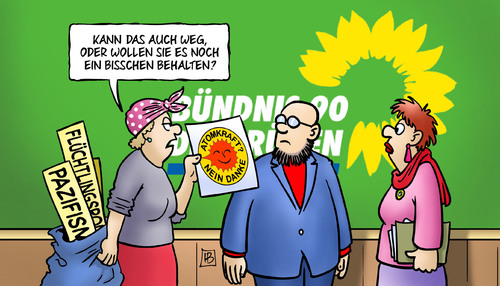 Cartoon: Grünmüll (medium) by Harm Bengen tagged veggie,day,pazifismus,flüchtlingspolitik,asyl,atomkraft,kernkraft,grüne,partei,prinzipien,parteitag,bundesdelegiertenkonferenz,waffenlieferungen,harm,bengen,cartoon,karikatur,veggie,day,pazifismus,flüchtlingspolitik,asyl,atomkraft,kernkraft,grüne,partei,prinzipien,parteitag,bundesdelegiertenkonferenz,waffenlieferungen,harm,bengen,cartoon,karikatur