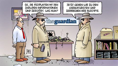 Cartoon: Guardian-Festplatten (medium) by Harm Bengen tagged festplatten,keller,spione,hammer,karikaturisten,bleistifte,pressefreiheit,abhören,telefon,wanze,wanzen,computer,prism,tempora,xkeyscore,gchq,gb,grossbritannien,deutschland,england,europa,eu,fbi,nsda,nsa,bnd,usa,obama,geheimdienst,server,kommunikationsdaten,zugriff,datenschutz,edward,snowden,whistleblower,guardian,russland,harm,bengen,cartoon,karikatur,festplatten,keller,spione,hammer,karikaturisten,bleistifte,pressefreiheit,abhören,telefon,wanze,wanzen,computer,prism,tempora,xkeyscore,gchq,gb,grossbritannien,deutschland,england,europa,eu,fbi,nsda,nsa,bnd,usa,obama,geheimdienst,server,kommunikationsdaten,zugriff,datenschutz,edward,snowden,whistleblower,guardian,russland,harm,bengen,cartoon,karikatur