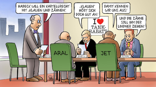 Cartoon: Habecks Kartellrecht (medium) by Harm Bengen tagged habeck,kartellrecht,klauen,zähnen,lindner,grüne,fdp,tankrabatt,mineralölkonzerne,spritpreis,haus,bengen,cartoon,karikatur,habeck,kartellrecht,klauen,zähnen,lindner,grüne,fdp,tankrabatt,mineralölkonzerne,spritpreis,haus,bengen,cartoon,karikatur