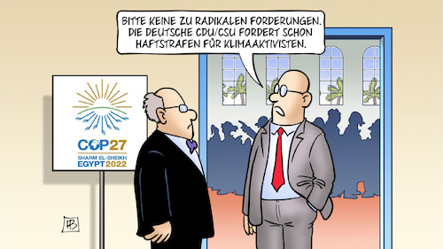 Cartoon: Haft für Klimaaktivisten (medium) by Harm Bengen tagged radikale,forderungen,cdu,csu,haftstrafen,klimaaktivisten,letzte,generation,gipfel,palmen,cop27,ägypten,klimakonferenz,klimawandel,klimakatastrophe,harm,bengen,cartoon,karikatur,radikale,forderungen,cdu,csu,haftstrafen,klimaaktivisten,letzte,generation,gipfel,palmen,cop27,ägypten,klimakonferenz,klimawandel,klimakatastrophe,harm,bengen,cartoon,karikatur