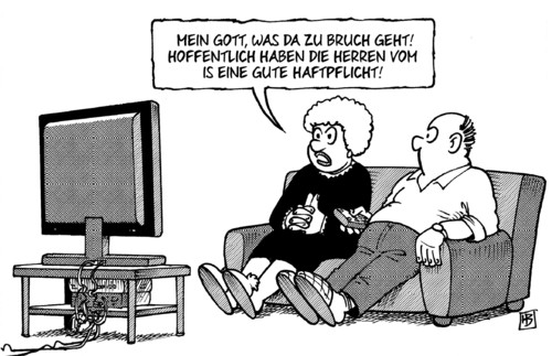 Cartoon: Haftpflicht (medium) by Harm Bengen tagged haftpflicht,is,islamischer,staat,zerstoerung,kulturgueter,tv,harm,bengen,cartoon,karikatur