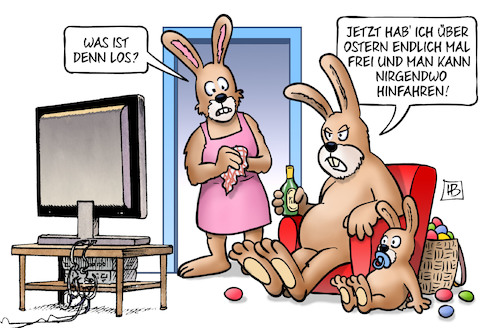 Cartoon: Hase hat frei (medium) by Harm Bengen tagged ostern,osterhase,familie,verreisen,ausgangsbeschränkung,tv,corona,coronavirus,ansteckung,pandemie,epidemie,krankheit,schaden,harm,bengen,cartoon,karikatur,ostern,osterhase,familie,verreisen,ausgangsbeschränkung,tv,corona,coronavirus,ansteckung,pandemie,epidemie,krankheit,schaden,harm,bengen,cartoon,karikatur