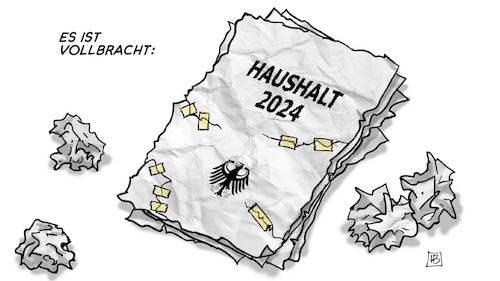 Cartoon: Haushalt 2024 (medium) by Harm Bengen tagged haushalt,2024,bundesregierung,streit,verknittert,zerknittert,tesa,geflickt,harm,bengen,cartoon,karikatur,haushalt,2024,bundesregierung,streit,verknittert,zerknittert,tesa,geflickt,harm,bengen,cartoon,karikatur