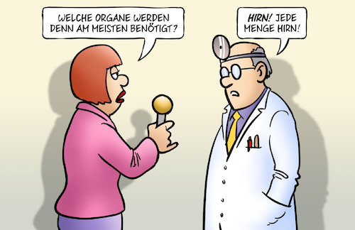 Cartoon: Hirnspende (medium) by Harm Bengen tagged hirnspende,organe,organspende,bundestag,widerspruchslösung,zustimmung,arzt,interview,harm,bengen,cartoon,karikatur,hirnspende,organe,organspende,bundestag,widerspruchslösung,zustimmung,arzt,interview,harm,bengen,cartoon,karikatur