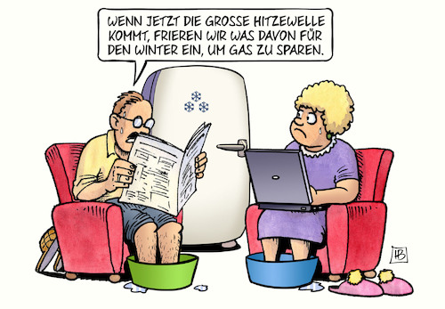 Cartoon: Hitze einfrieren (medium) by Harm Bengen tagged hitzewelle,einfrieren,winter,sommer,gas,sparen,kühlschrank,krieg,ukraine,russland,harm,bengen,cartoon,karikatur,hitzewelle,einfrieren,winter,sommer,gas,sparen,kühlschrank,krieg,ukraine,russland,harm,bengen,cartoon,karikatur