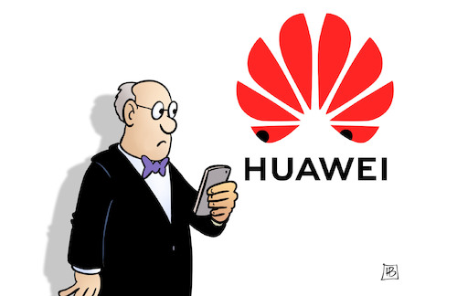 Cartoon: Huawei (medium) by Harm Bengen tagged huawei,telefon,handy,kommunikationstechnologie,internet,konzern,china,usa,spionage,urheberschutz,ideeklau,technologietransfer,harm,bengen,cartoon,karikatur,huawei,telefon,handy,kommunikationstechnologie,internet,konzern,china,usa,spionage,urheberschutz,ideeklau,technologietransfer,harm,bengen,cartoon,karikatur