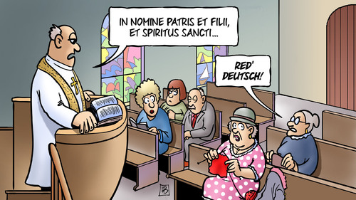 Cartoon: Imame sollen Deutsch sprechen (medium) by Harm Bengen tagged imame,sollen,deutsch,sprechen,islam,katholische,kirche,pfarrer,priester,sprache,lammert,moschee,harm,bengen,cartoon,karikatur,imame,sollen,deutsch,sprechen,islam,katholische,kirche,pfarrer,priester,sprache,lammert,moschee,harm,bengen,cartoon,karikatur