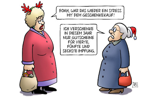 Cartoon: Impf-Gutscheine (medium) by Harm Bengen tagged stress,geschenkekauf,gutscheine,impfung,weihnachten,geschenk,corona,omikron,susemil,jutta,harm,bengen,cartoon,karikatur,stress,geschenkekauf,gutscheine,impfung,weihnachten,geschenk,corona,omikron,susemil,jutta,harm,bengen,cartoon,karikatur