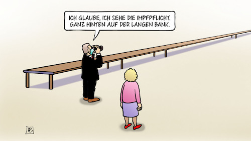 Cartoon: Impfpflicht kommt (medium) by Harm Bengen tagged impfpflicht,lange,bank,fernglas,corona,harm,bengen,cartoon,karikatur,impfpflicht,lange,bank,fernglas,corona,harm,bengen,cartoon,karikatur