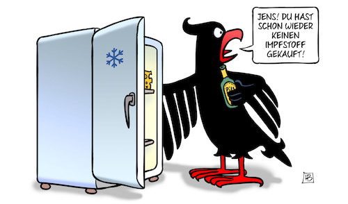 Cartoon: Impfstoff-Einkauf (medium) by Harm Bengen tagged jens,spahn,gesundheitsminister,einkauf,kühlschrank,adler,bundesadler,impfstoff,impfung,corona,harm,bengen,cartoon,karikatur,jens,spahn,gesundheitsminister,einkauf,kühlschrank,adler,bundesadler,impfstoff,impfung,corona,harm,bengen,cartoon,karikatur