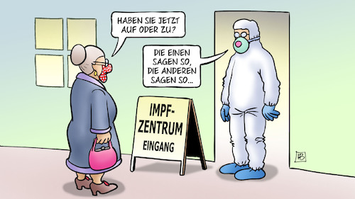 Impfzentren zu oder auf Impfzentren zu oder auf