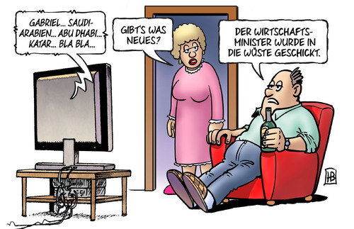 Cartoon: In die Wüste (medium) by Harm Bengen tagged deutscher,wirtschaftsminister,gabriel,blut,wueste,regierung,tv,saudi,arabien,abu,dhabi,katar,menschenrechte,waffenexporte,harm,bengen,cartoon,karikatur,deutscher,wirtschaftsminister,gabriel,blut,wueste,regierung,tv,saudi,arabien,abu,dhabi,katar,menschenrechte,waffenexporte,harm,bengen,cartoon,karikatur