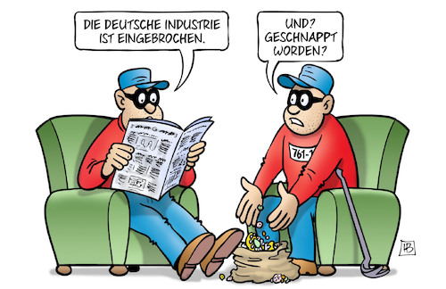 Cartoon: Industrie-Einbruch (medium) by Harm Bengen tagged deutsche,industrie,eingebrochen,einbruch,panzerknacker,verbrecher,gangster,wirtschaft,corona,pandemie,schaden,harm,bengen,cartoon,karikatur,deutsche,industrie,eingebrochen,einbruch,panzerknacker,verbrecher,gangster,wirtschaft,corona,pandemie,schaden,harm,bengen,cartoon,karikatur