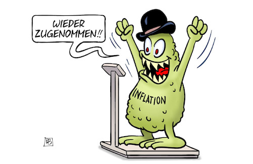 Cartoon: Inflation nimmt zu (medium) by Harm Bengen tagged inflation,geicht,waage,zunahme,geldentwertung,monster,harm,bengen,cartoon,karikatur,inflation,geicht,waage,zunahme,geldentwertung,monster,harm,bengen,cartoon,karikatur