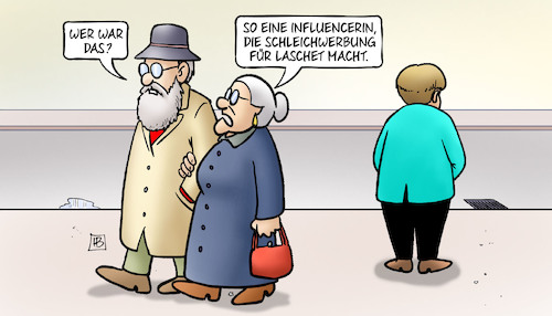 Cartoon: Influencerinnen (medium) by Harm Bengen tagged influencerin,schleichwerbung,laschet,cdu,union,merkel,susemil,strasse,bundestagswahl,urteil,bgh,harm,bengen,cartoon,karikatur,influencerin,schleichwerbung,laschet,cdu,union,merkel,susemil,strasse,bundestagswahl,urteil,bgh,harm,bengen,cartoon,karikatur