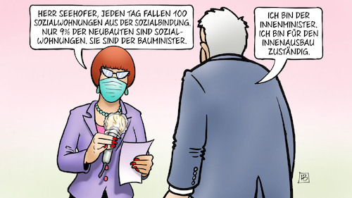 Cartoon: Innenbauminister (medium) by Harm Bengen tagged seehofer,sozialwohnungen,sozialbindung,neubauten,bauminister,wohnungsbau,interview,maske,bilanz,innenminister,innenausbau,harm,bengen,cartoon,karikatur,seehofer,sozialwohnungen,sozialbindung,neubauten,bauminister,wohnungsbau,interview,maske,bilanz,innenminister,innenausbau,harm,bengen,cartoon,karikatur