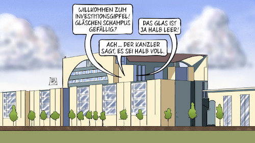 Cartoon: Investitionsgipfel (medium) by Harm Bengen tagged kanzleramt,merz,investitionsgipfel,sekt,champagner,schampus,glas,halb,leer,voll,optimismus,pessimismus,harm,bengen,cartoon,karikatur,kanzleramt,merz,investitionsgipfel,sekt,champagner,schampus,glas,halb,leer,voll,optimismus,pessimismus,harm,bengen,cartoon,karikatur