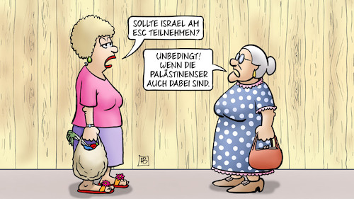 Cartoon: Israel beim ESC (medium) by Harm Bengen tagged israel,esc,musik,palästinenser,krieg,gaza,boykott,susemil,jutta,zaun,harm,bengen,cartoon,karikatur,israel,esc,musik,palästinenser,krieg,gaza,boykott,susemil,jutta,zaun,harm,bengen,cartoon,karikatur