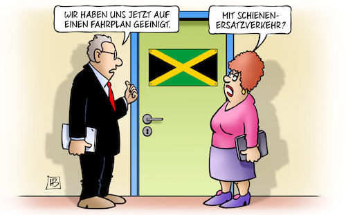 Cartoon: Jamaika-Fahrplan (medium) by Harm Bengen tagged fahrplan,geeinigt,schienenersatzverkehr,jamaika,sondierungen,bundesregierung,koalition,harm,bengen,cartoon,karikatur,fahrplan,geeinigt,schienenersatzverkehr,jamaika,sondierungen,bundesregierung,koalition,harm,bengen,cartoon,karikatur