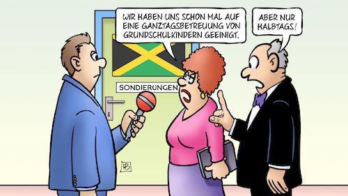 Cartoon: Jamaika-Ganztagsbetreuung (medium) by Harm Bengen tagged ganztagsbetreuung,grundschulkinder,einigung,streit,halbtags,jamaika,cdu,csu,fdp,grüne,koalition,sondierungen,interview,harm,bengen,cartoon,karikatur,ganztagsbetreuung,grundschulkinder,einigung,streit,halbtags,jamaika,cdu,csu,fdp,grüne,koalition,sondierungen,interview,harm,bengen,cartoon,karikatur