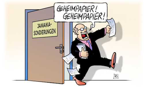 Cartoon: Jamaika-Geheimpapier (medium) by Harm Bengen tagged geheimpapier,jamaika,cdu,csu,fdp,grüne,koalition,sondierungen,harm,bengen,cartoon,karikatur,geheimpapier,jamaika,cdu,csu,fdp,grüne,koalition,sondierungen,harm,bengen,cartoon,karikatur