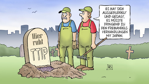 Cartoon: JEFTA (medium) by Harm Bengen tagged jefta,ausgebuddelt,grab,friedhof,freihandelsabkommen,verhandlungen,japan,eu,europa,ttip,harm,bengen,cartoon,karikatur,jefta,ausgebuddelt,grab,friedhof,freihandelsabkommen,verhandlungen,japan,eu,europa,ttip,harm,bengen,cartoon,karikatur