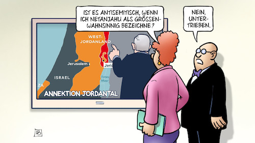 Cartoon: Jordantal (medium) by Harm Bengen tagged antisemitisch,israel,palästina,netanjahu,grössenwahnsinnig,untertrieben,annektion,jordantal,krieg,frieden,screen,monitor,harm,bengen,cartoon,karikatur,antisemitisch,israel,palästina,netanjahu,grössenwahnsinnig,untertrieben,annektion,jordantal,krieg,frieden,screen,monitor,harm,bengen,cartoon,karikatur