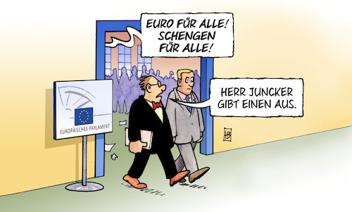 Juncker gibt einen aus Juncker gibt einen aus