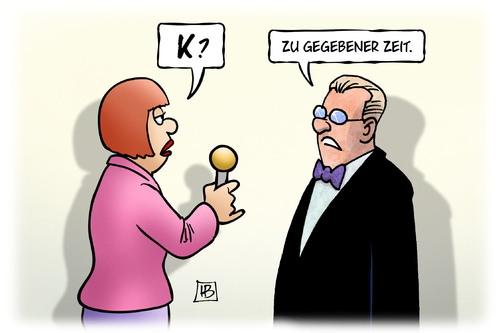 Cartoon: K-Frage (medium) by Harm Bengen tagged frage,interview,kanzlerkandidatur,bundestagswahl,spd,cdu,harm,bengen,cartoon,karikatur,frage,interview,kanzlerkandidatur,bundestagswahl,spd,cdu,harm,bengen,cartoon,karikatur