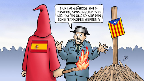 Cartoon: Katalonien-Urteile (medium) by Harm Bengen tagged katalonien,katalonen,unabhaengigkeit,prozesse,madrid,barcelona,urteile,haftstrafen,grossinquisitor,spanien,spanische,inquisition,scheiterhaufen,harm,bengen,cartoon,karikatur,katalonien,katalonen,unabhaengigkeit,prozesse,madrid,barcelona,urteile,haftstrafen,grossinquisitor,spanien,spanische,inquisition,scheiterhaufen,harm,bengen,cartoon,karikatur