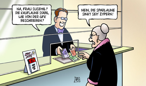 Cartoon: Kauflaune - Sparlaune (medium) by Harm Bengen tagged kauflaune,sparlaune,konsumklima,gfk,hilfsprogramm,rettung,bank,bankensektor,anleger,zypern,eu,europa,abgabe,hilfspaket,schulden,staatsverschuldung,schwarzgeld,geldwäsche,kredite,rettungsschirm,troika,ezb,iwf,harm,bengen,cartoon,karikatur,kauflaune,sparlaune,konsumklima,gfk,hilfsprogramm,rettung,bank,bankensektor,anleger,zypern,eu,europa,abgabe,hilfspaket,schulden,staatsverschuldung,schwarzgeld,geldwäsche,kredite,rettungsschirm,troika,ezb,iwf,harm,bengen,cartoon,karikatur