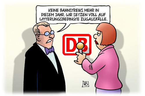 Cartoon: Keine Bahnstreiks (medium) by Harm Bengen tagged bahnstreik,db,tarifverhandulungen,gewerkschaften,evb,gdl,witterungsbedingte,zugausfaelle,interview,harm,bengen,cartoon,karikatur,bahnstreik,db,tarifverhandulungen,gewerkschaften,evb,gdl,witterungsbedingte,zugausfaelle,interview,harm,bengen,cartoon,karikatur