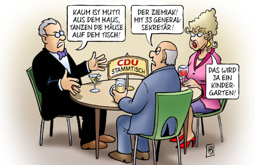 Cartoon: Kindergarten-CDU (medium) by Harm Bengen tagged kindergarten,cdu,mutti,merkel,maeuse,tisch,ziemiak,33,generalsekretär,kramp,karrenbauer,parteitag,stammtisch,harm,bengen,cartoon,karikatur,kindergarten,cdu,mutti,merkel,maeuse,tisch,ziemiak,33,generalsekretär,kramp,karrenbauer,parteitag,stammtisch,harm,bengen,cartoon,karikatur